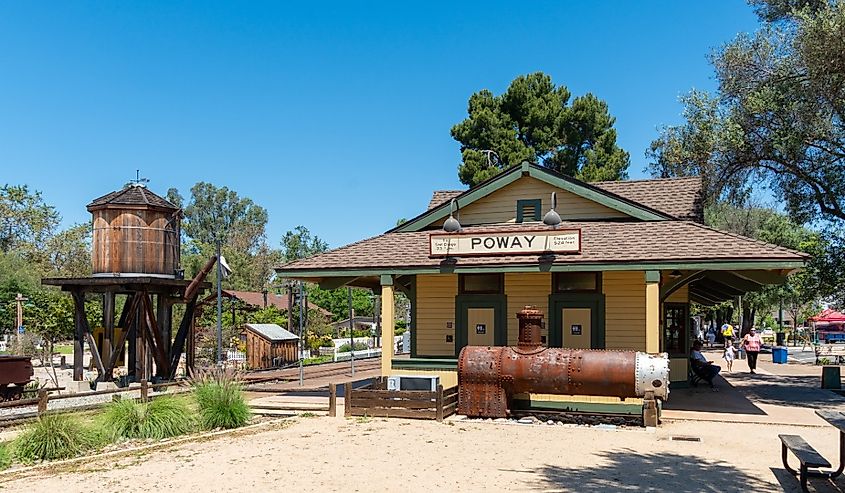 Old Poway Park & Village with Poway Midland Railroad train station, Poway, California