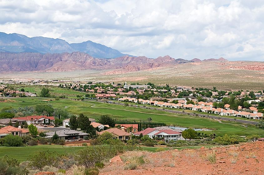 The beautiful city of St. George, Utah, serves as a gateway to the Zion National Park.