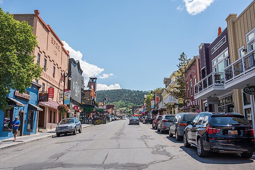 People walking on the downtown streets of Park City, Utah.