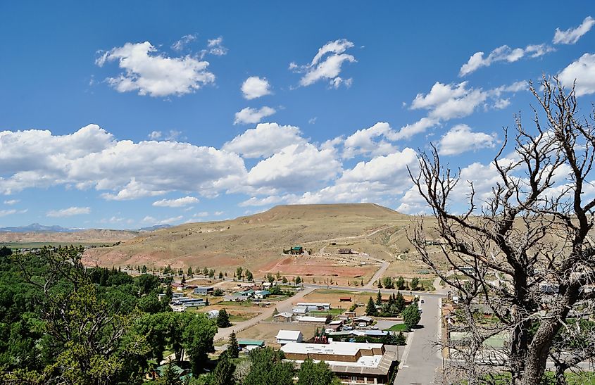 Aerial view of Dubois, Wyoming.