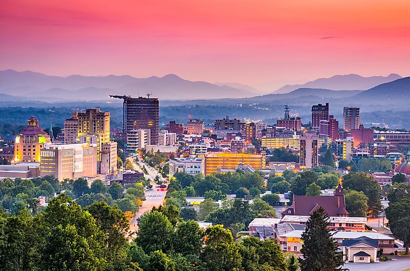 The spectacular city of Asheville in North Carolina.